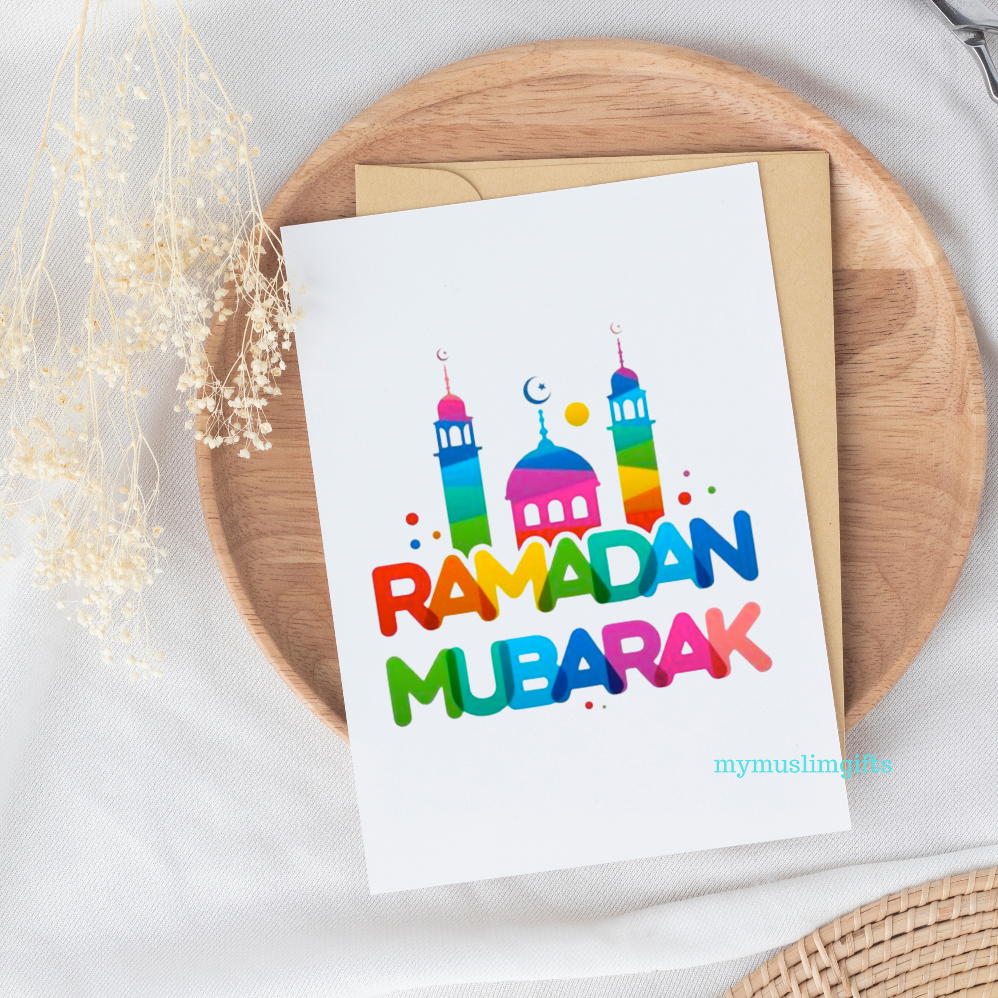 Ramadan Mubarak Colourful Greeting Card
