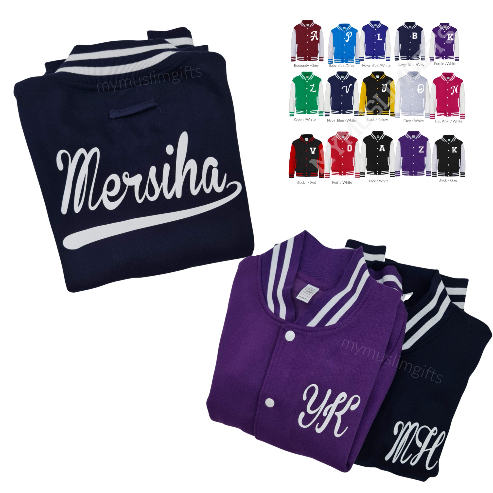 Kids Unisex Personalised Varsity Jacket, Kids Name , Number Varsity, Custom Varsity Jacket, Number Varsity Jacket, Kids Baseball Sport