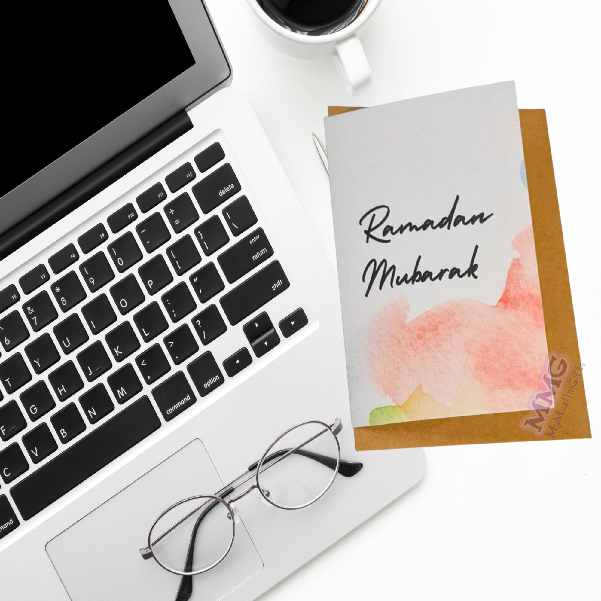 Watercolour Ramadan Mubarak Greeting Card | Muslim Greeting Card| Muslim Card | Islamic Thank You Greeting Card | card