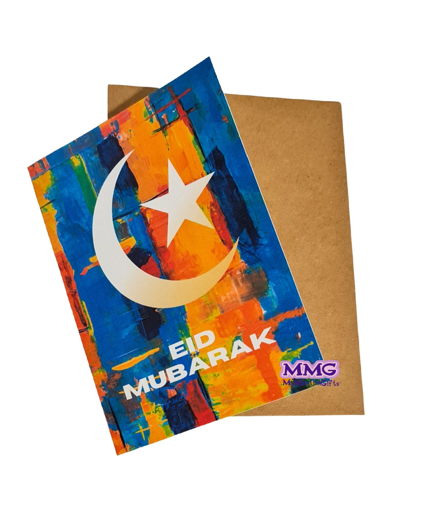 Abstract Eid Mubarak Greeting Card | Muslim Greeting Card| Muslim Card | Islamic Thank You Greeting Card | card