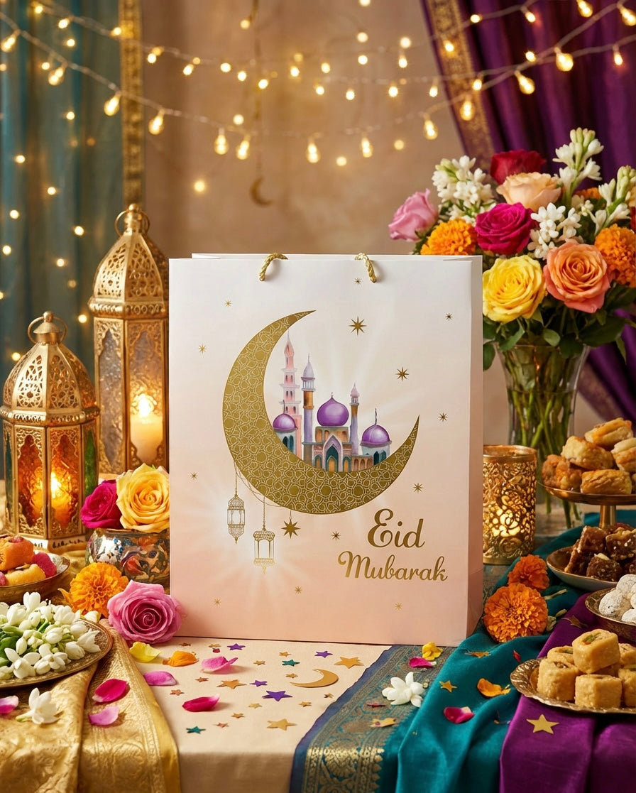Peach Eid Mubarak Gift Bag