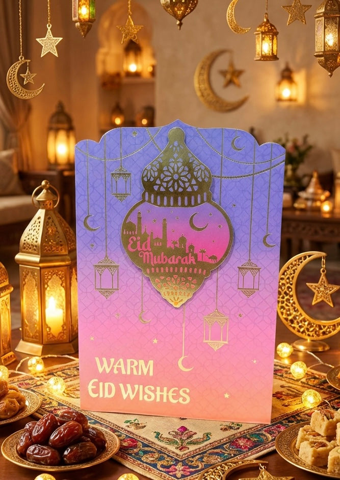 Gold & Pink Eid Greeting Card