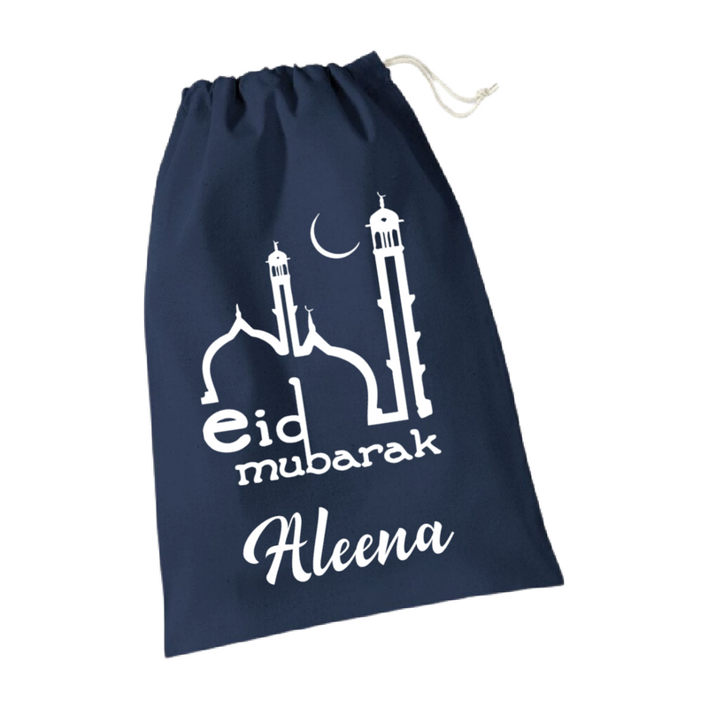 Navy Eid Mubarak Gift Stuff Sack