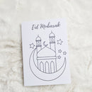 Eid Variety Colour in Greeting Cards With Crayons (Pack of 6)