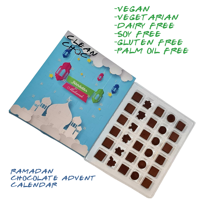 Ramadan Chocolate Advent Calendar Dairy-Free Gluten Free-Gelatine Free-Vegetarian-Halal-No Artificial Colour or Flavour