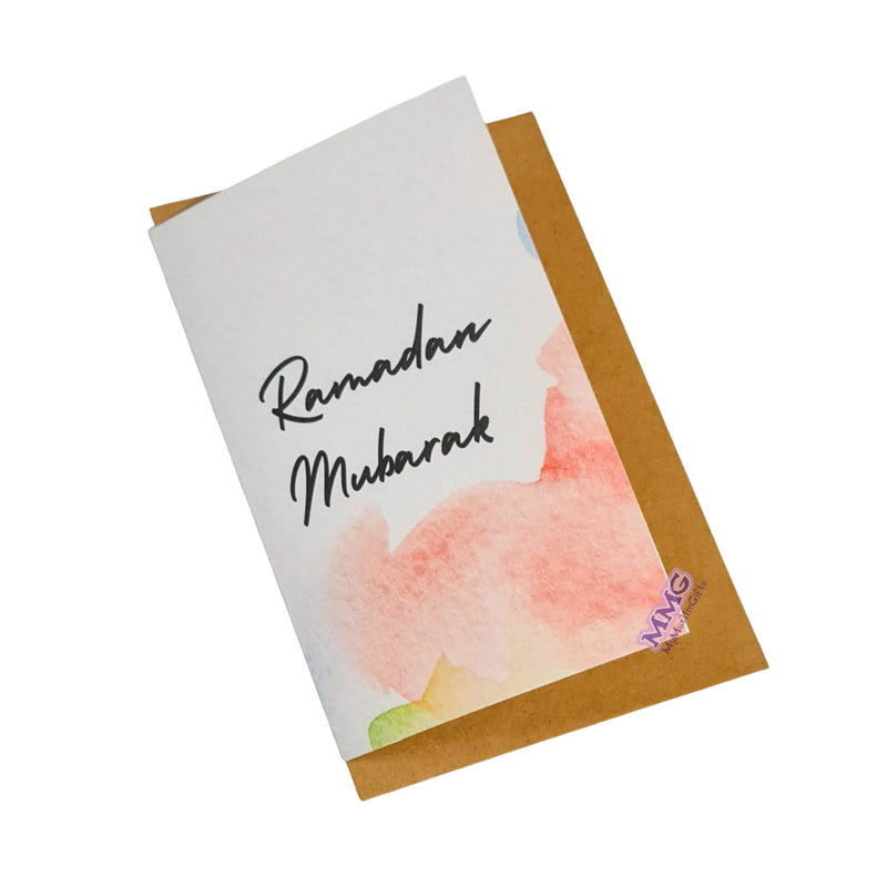 Watercolour Ramadan Mubarak  Greeting Card | Muslim Greeting Card| Muslim Card | Islamic Thank You Greeting Card |  card