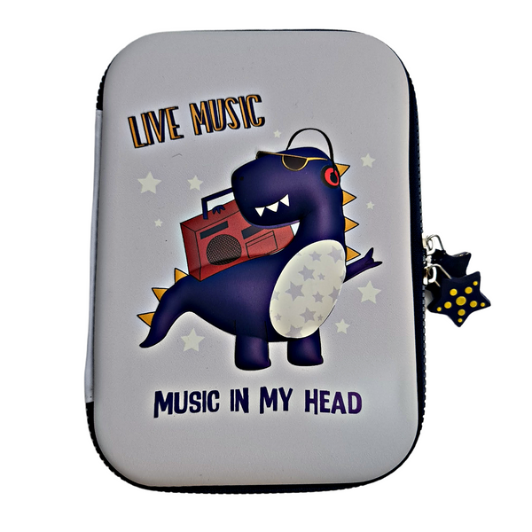 Dinosaur Music In My Head Hardtop Pencil Case